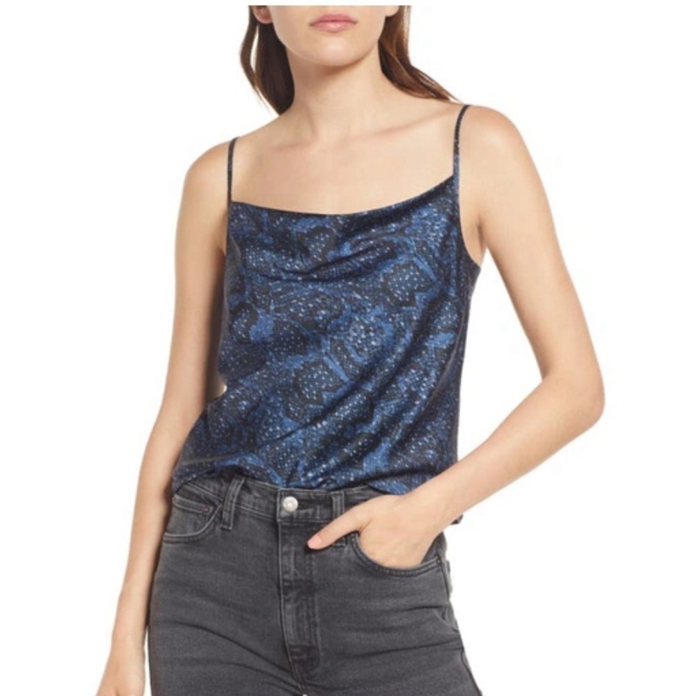 AllSaints Hadley Snakeskin Print Blue Tamora Tank Top Camisole Size 2